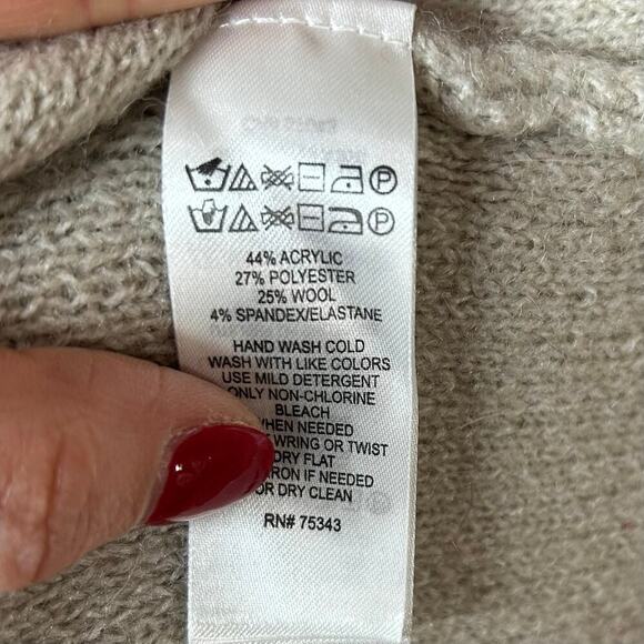 Adrienne Vittadini Wool Blend Cardigan Sweater Jacket Size XS Duster Nehru - Picture 5 of 9